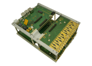 Angled view of the KRC-4700 evaluation kit for KRM-4 RFSoCs