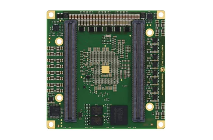 Bottom view of Knowledge Resources' KRM-12VR1xx2 RFSoC FPGA module featuring AMD's Versal RF