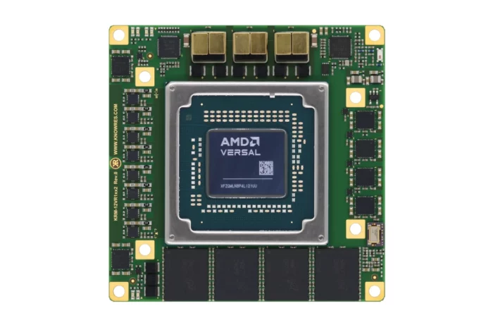 Top view of Knowledge Resources' KRM-12VR1xx2 RFSoC FPGA module featuring AMD's Versal RF