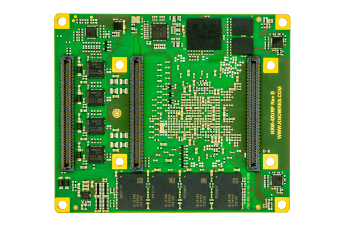 Bottom of KRM-4ZUxxDR module, featuring the AMD RFSoC Ultrascale+ series