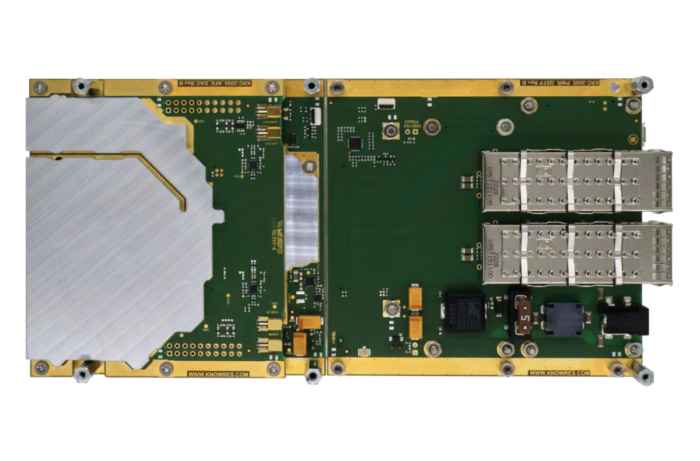 Bottom view of the KRC-2000 evaluation carrier for KRM-2 RFSoC