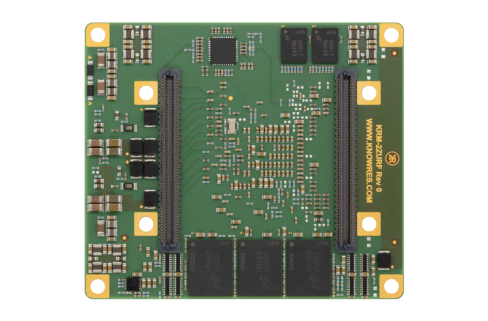Bottom of KRM-2ZUxxDR module, featuring the AMD RFSoC DFE Ultrascale+ series